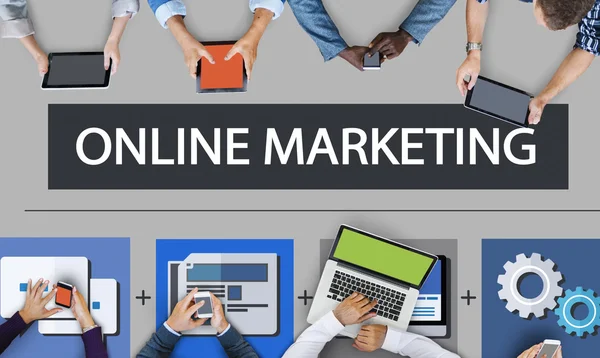 On-line Marketing, strategie koncepce — Stock fotografie