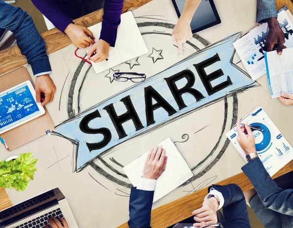 Compartir, concepto de conexión a la red —  Fotos de Stock