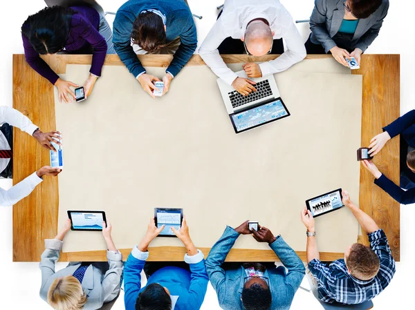 Equipo de Negocios en Reunión, Concepto de Estrategia — Foto de Stock