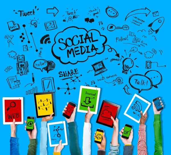 Diversità persone e Social Media Concept — Foto Stock