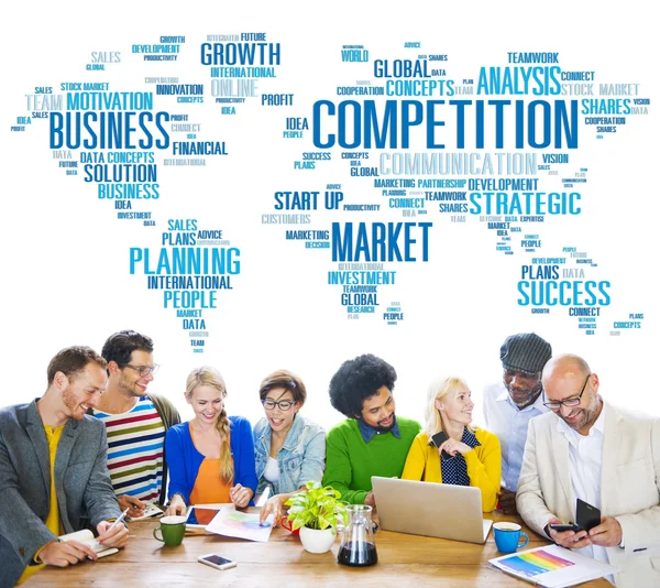 Konkurrens marknaden, Global utmaning koncept — Stockfoto