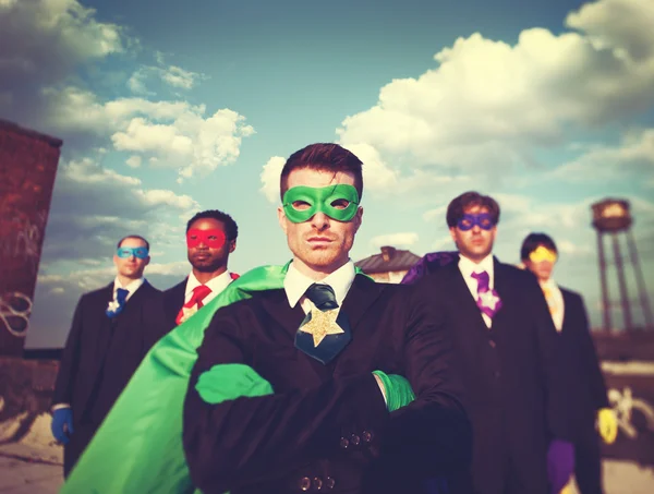 Businessmen in Superhero costumes — Stock Photo, Image