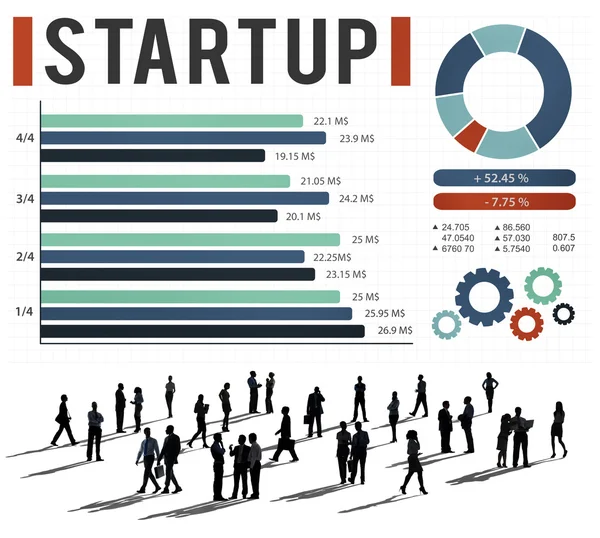 Silhouette di Business Team — Foto Stock