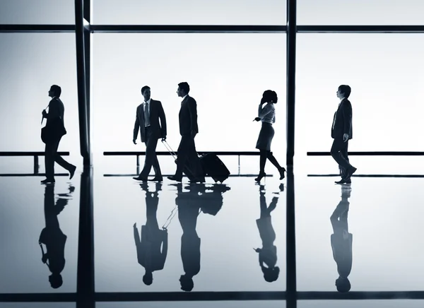 Silhouettes of Business team — Stock Photo, Image