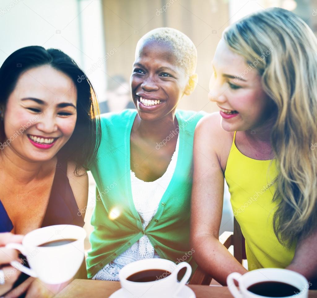 girl friends having coffee break