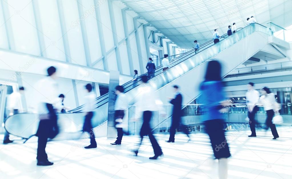 dark Silhouettes of Business People Walking