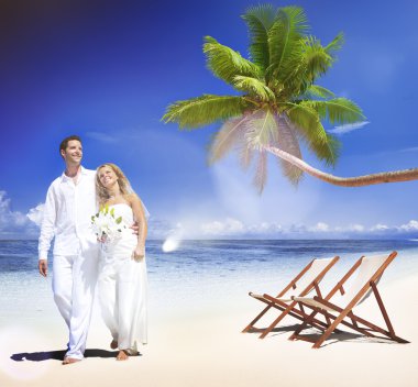 Çift plaj düğün kavramı