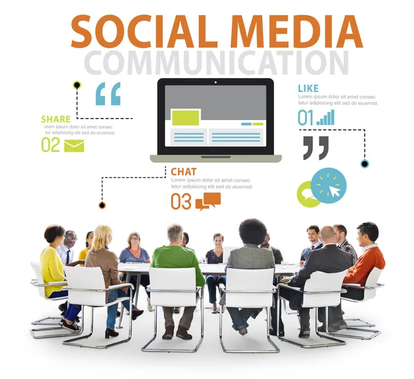 Conceito de conexão de tecnologia de mídia social — Fotografia de Stock