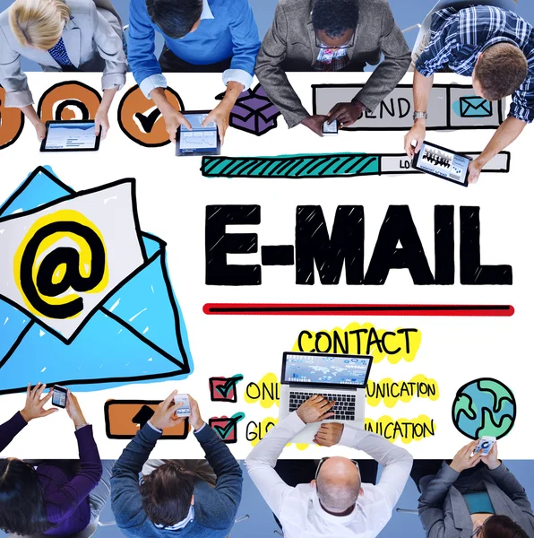 Email Correspondance, Concetto di messaggistica online — Foto Stock