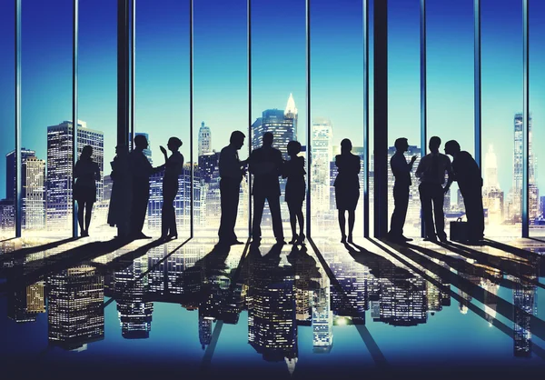 Silhouettes of Business team — Stock Photo, Image