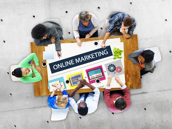 Marketing Online, Conceito de Estratégia — Fotografia de Stock