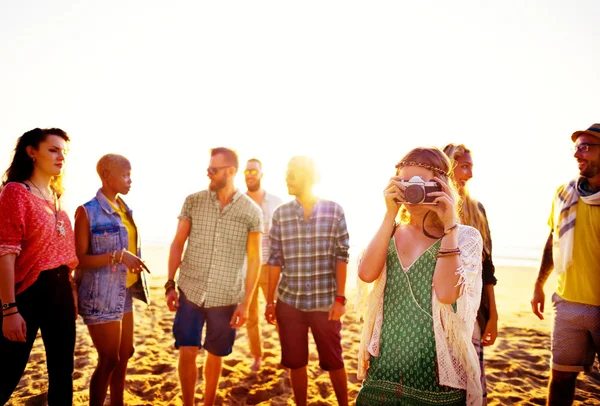 Amizade Liberdade no Conceito de Praia — Fotografia de Stock