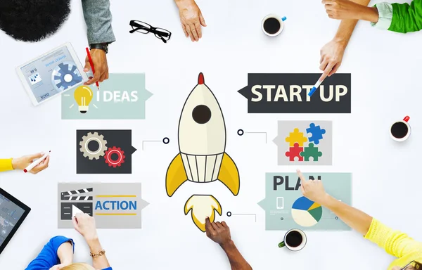 Affärsmän och start innovationsbegreppet — Stockfoto