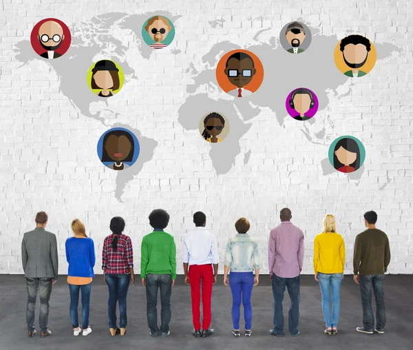 Persone e connessione globale — Foto Stock