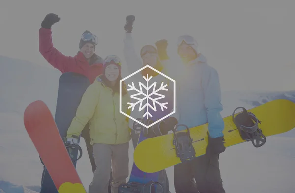 Snowboarders Extreme Skiing — Stock Photo, Image