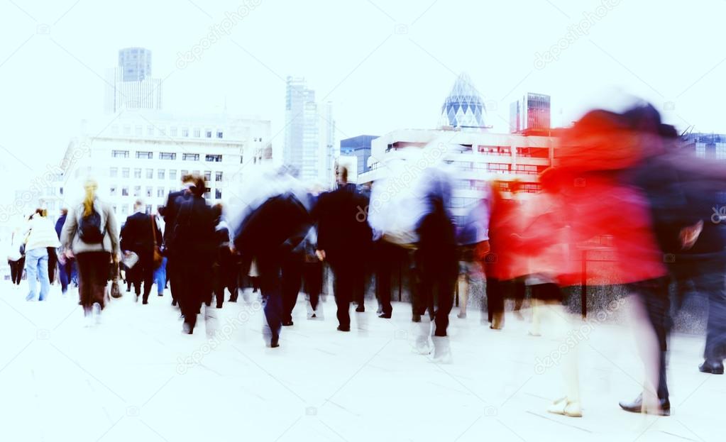 dark Silhouettes of Business People Walking