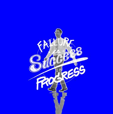 mavi arka plan üzerinde yürüme işadamı