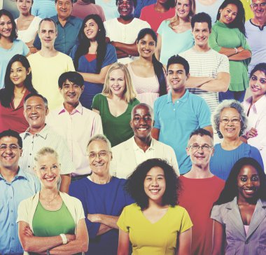 Diversity people standing together clipart
