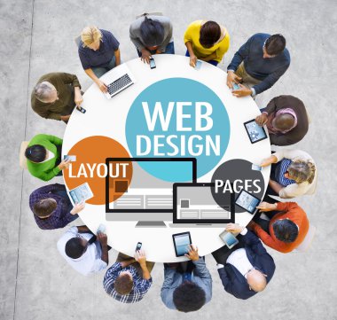 İş adamları ile Web tasarım konsepti