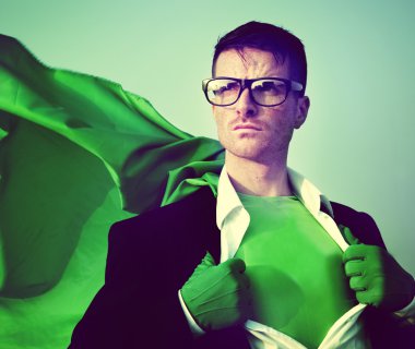 Güçlü süper kahraman işadamı 