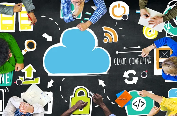 Cloud Computing Concepto de reunión de lluvia de ideas —  Fotos de Stock
