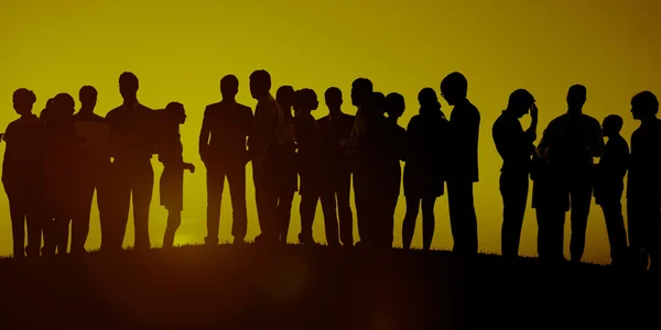 Silhouettes of Business People — Stock Photo, Image