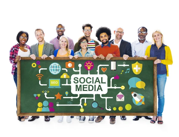 Concetto di connessione al social network — Foto Stock