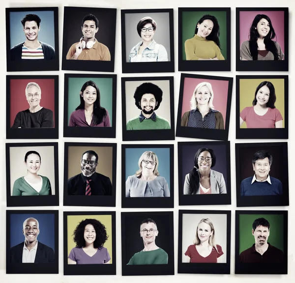 Diversiteit gezichten, communautair Concept — Stockfoto