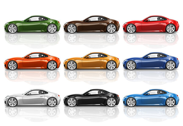 Cars, Transportation 3D Illustration Concept