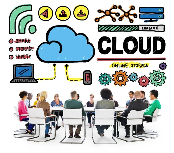 Cloud Computing netwerk opslag Concept — Stockfoto