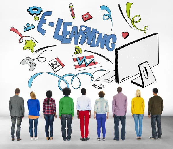 E-learning, Educação, Conceito de Tecnologia — Fotografia de Stock