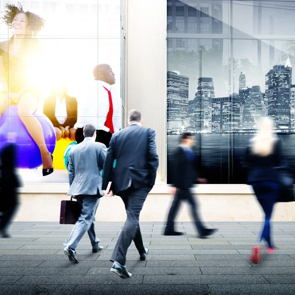 Dark Silhouettes of Business People — Stock Photo, Image