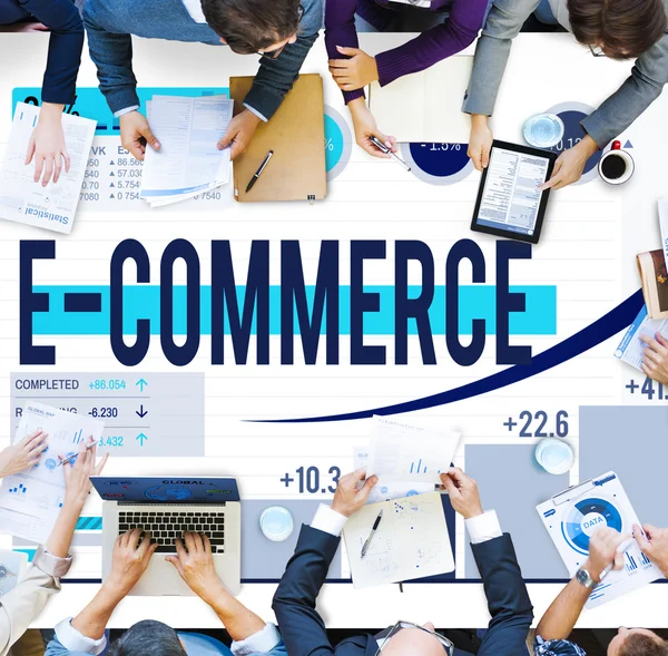 Geschäftstreffen und E-Commerce-Konzept — Stockfoto