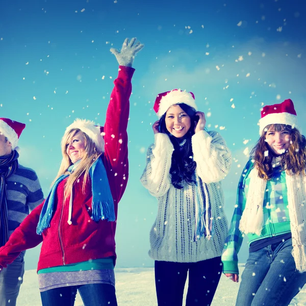 Friends Enjoyment Winter — Stock Photo, Image