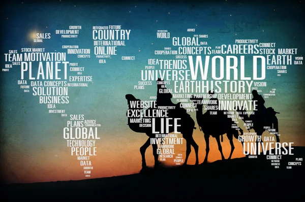 Viajar Explore com camelos — Fotografia de Stock