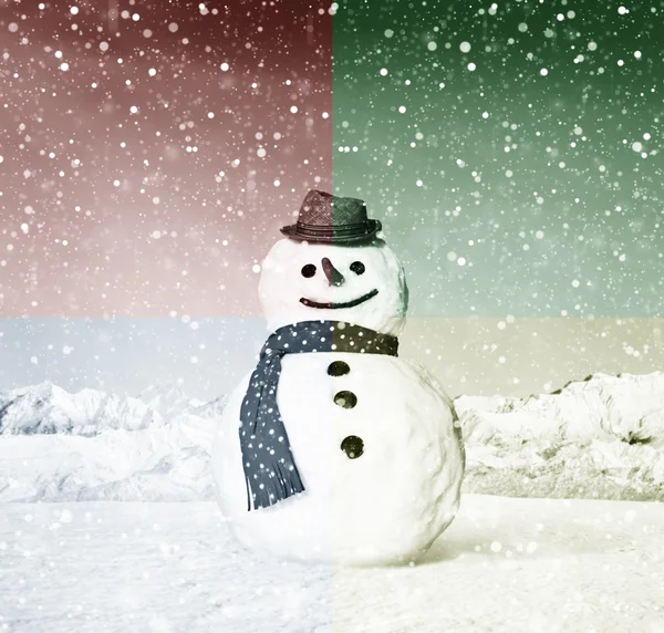 Funny Christmas snögubbe — Stockfoto