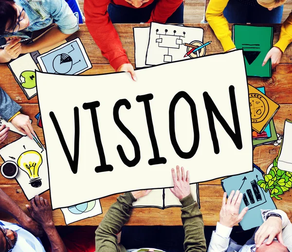 Pessoas de negócios e conceito de visão — Fotografia de Stock