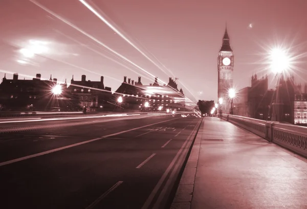 Ponte di Westminster di notte a Londra — Foto Stock