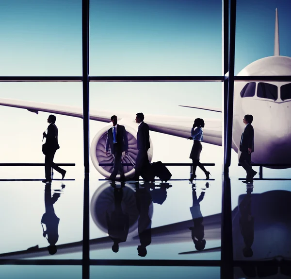 Silhouettes of Business People — Stock Photo, Image