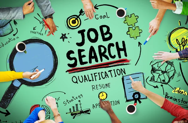 Pracy Szukaj kwalifikacji CV aplikacji — Zdjęcie stockowe