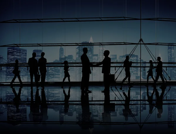 Silhouettes of Business People — Stock Photo, Image