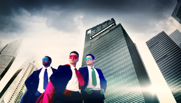 Businessmen in Superhero costumes — Stock Photo, Image