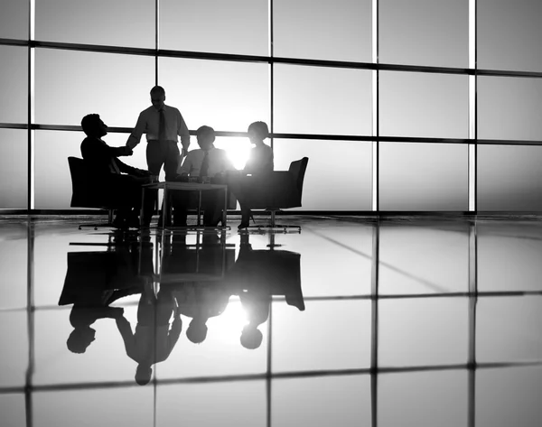 Silhouettes of Business People — Stock Photo, Image