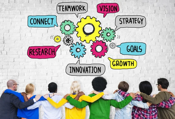 Teamwork verbindet strategische Vision — Stockfoto