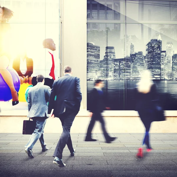 Dark Silhouettes of Business People — Stock Photo, Image