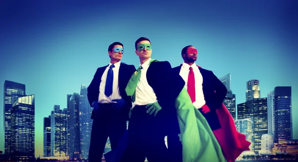 Businessmen in Superhero costumes — Stock Photo, Image