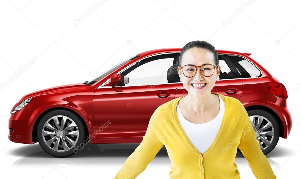 woman with Car behind her