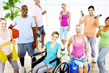 Bir grup sağlıklı insan, Fitness kavramı