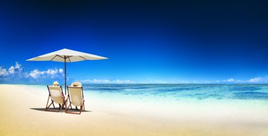 Çift rahatlatıcı yaz konsepti