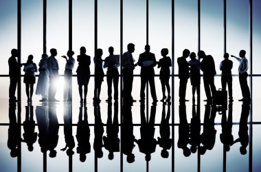 Grup iş insan siluetleri